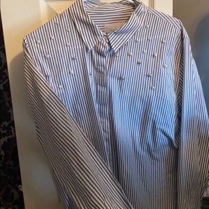 Rails long sleeve gray/white shirt